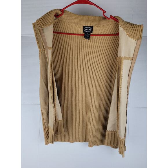 DESIGNERS STUDIO ORIGINALS Beautiful Tan Suede Leather Vest Size XL - Picture 3 of 7